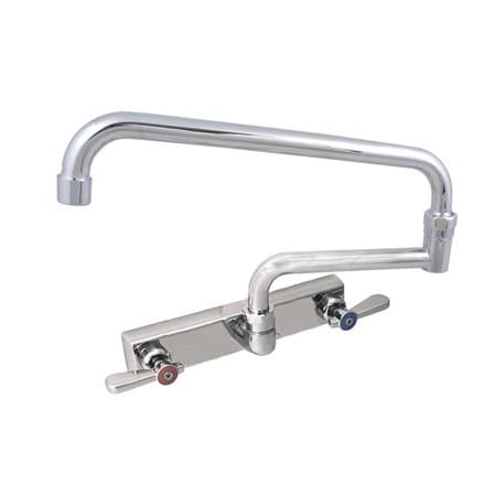 Bk Resources Evolution 8" Splash Mount Stainless Steel Faucet, 18" Swing Spout EVO-8SM-18